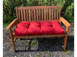 Blown Fibre Garden Bench Cushion - Crimson Red Faux Suede