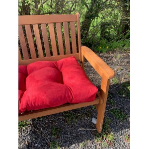 Blown Fibre Garden Bench Cushion - Crimson Red Faux Suede Blown Fibre Garden Bench Cushion - Crimson Red Faux Suede