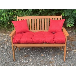 Blown Fibre Garden Bench Cushion - Crimson Red Faux Suede Blown Fibre Garden Bench Cushion - Crimson Red Faux Suede