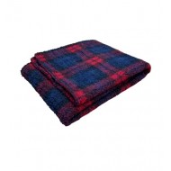 Red Tartan Double Layered Sherpa Fleece Dog Blanket