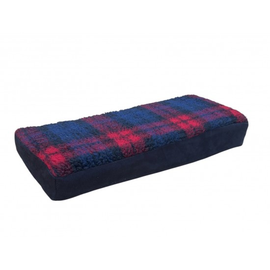 Cat Window Bed -  Red Tartan Sherpa