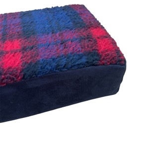 Cat Window Bed -  Red Tartan Sherpa