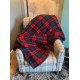 Deluxe Sherpa Fleece Lap Blanket - DOUBLE LAYERED - Red Tartan