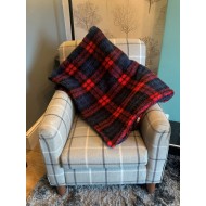 Deluxe Sherpa Fleece Lap Blanket - DOUBLE LAYERED - Red Tartan