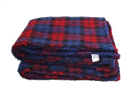 Red Tartan Sherpa Fleece Dog Blanket  DOUBLE LAYERS FOR EXTRA COMFORT