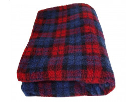 Deluxe Sherpa Fleece Lap Blanket - DOUBLE LAYERED - Red Tartan
