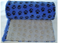PnH Veterinary Bedding - NON SLIP - By The Roll - Blue with Black Paws