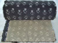 PnH Veterinary Bedding - NON SLIP - By The Roll - Charcoal with Grey Paws