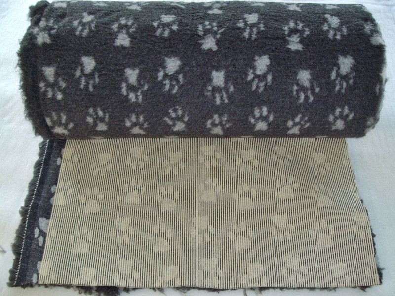PnH Veterinary Bedding - NON SLIP - By The Roll - Charcoal with Grey Paws