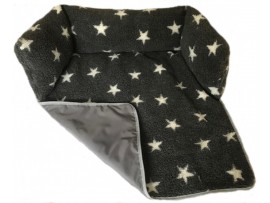 Sofa Dog Bed - Charcoal with White Stars