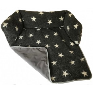 Sofa Dog Bed - Charcoal, White Stars with Waterproof Base