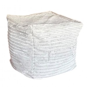 Cube Beanbag - Plush Jumbo Cord - Silver Shark