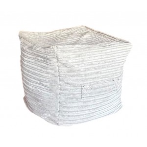 Cube Beanbag - Plush Jumbo Cord - Silver Shark