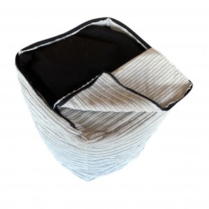 Cube Beanbag - Plush Jumbo Cord - Silver Shark