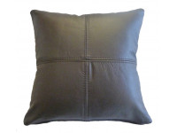 Real Leather Scatter Cushion - Small 37cm x 37cm - Brown - COMPLETE WITH HOLLOW FIBRE FILLED INNER