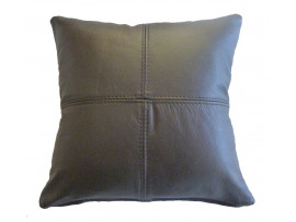 Real Leather Scatter Cushion - Small 37cm x 37cm - Brown - COMPLETE WITH HOLLOW FIBRE FILLED INNER