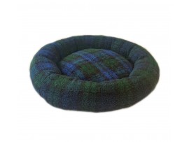 Donut Snuggle Bed - Anti Anxiety Calming Dog Bed - Blackwatch Tartan