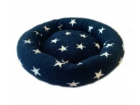 Donut Snuggle Bed - Anti Anxiety Calming Dog Bed - Blue / White Stars