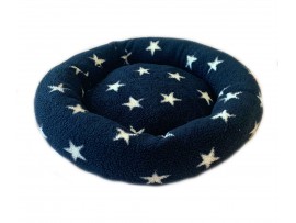 Donut Snuggle Bed - Anti Anxiety Calming Dog Bed - Blue / White Stars