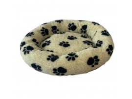 Donut Snuggle Bed - Anti Anxiety Calming Dog Bed - Cream Paws