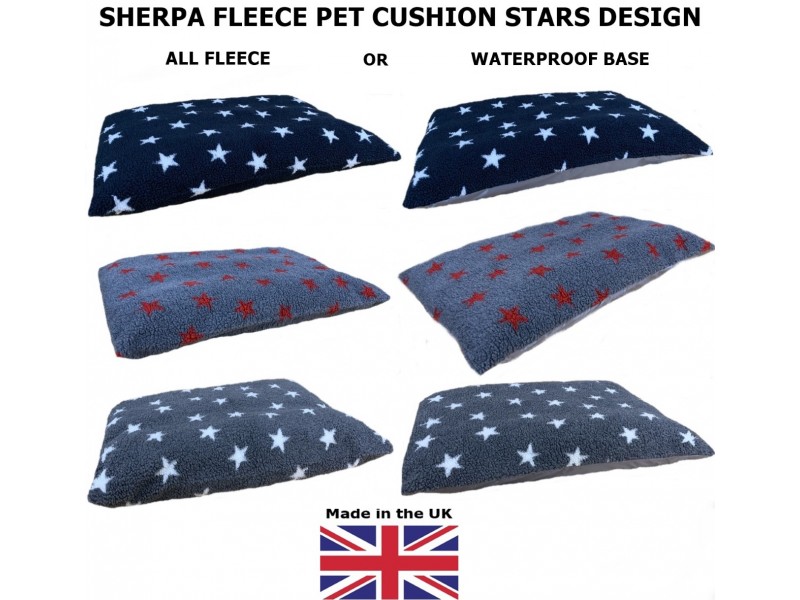 Grey with Red Stars - Mattress Dog Bed