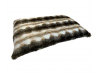 Luxury Faux Fur Cushion Dog Bed - Striped Wolf