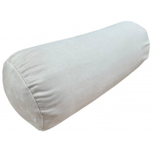 Round Bolster Cushion - Faux Suede - Cream