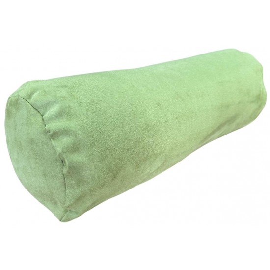 Round Bolster Cushion - Faux Suede - Olive Green