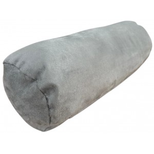 Round Bolster Cushion - Faux Suede - Grey