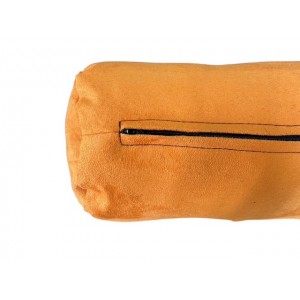 Round Bolster Cushion - Faux Suede - Autumn Orange