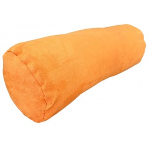 Round Bolster Cushion - Faux Suede - Autumn Orange