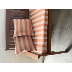 3ft Clearance Bench Set with Side Pillows - Terracotta Stripe