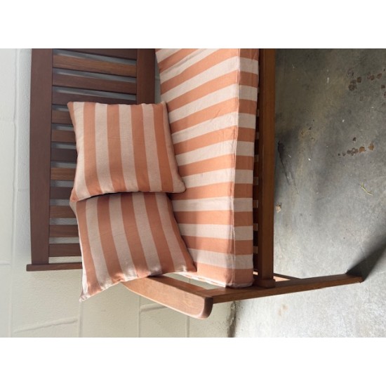 3ft Clearance Bench Set with Side Pillows - Terracotta Stripe