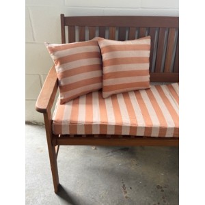 3ft Clearance Bench Set with Side Pillows - Terracotta Stripe