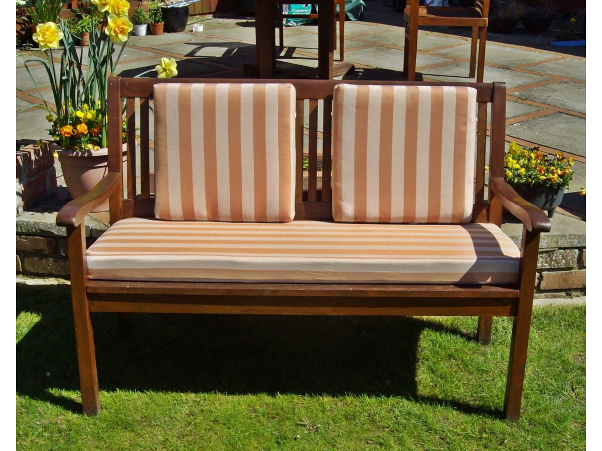 Garden Bench Cushion Set Including Back Pads - Terracotta 