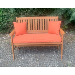 Garden Bench Cushion with Optional Sets - WATER RESISTANT - TERRACOTTA