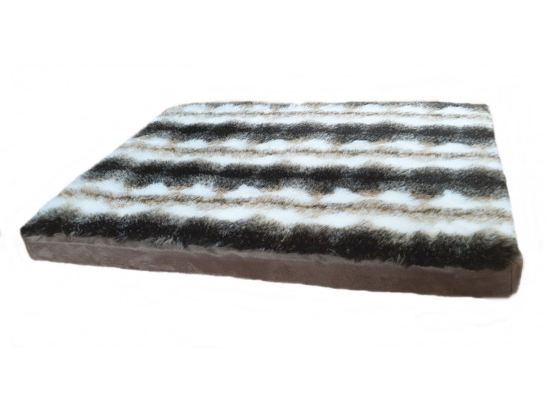 Luxury Faux Fur Orthopaedic Dog Bed - Striped