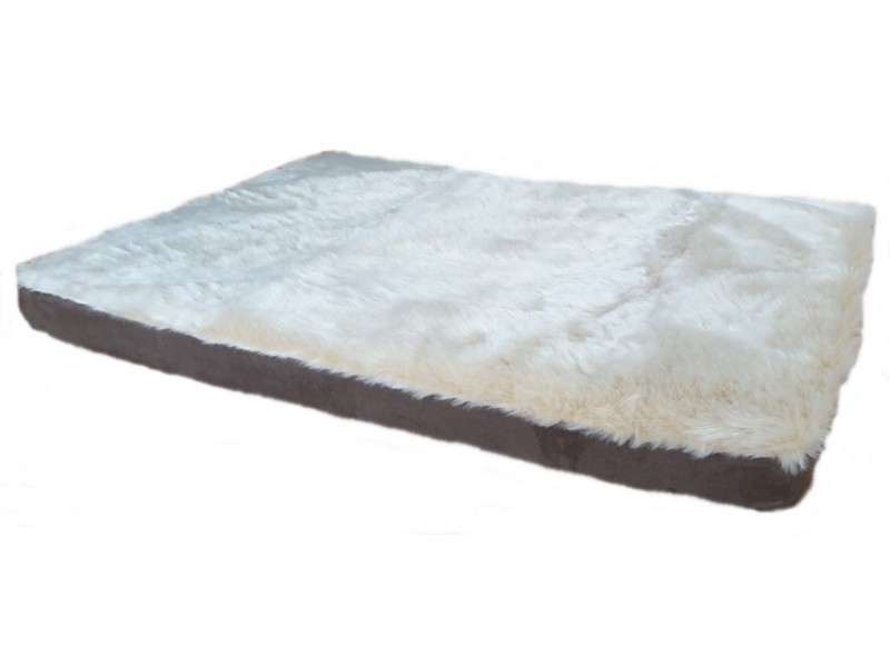 Luxury Faux Fur Orthopaedic Dog Bed - Cream 