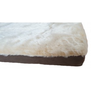 Luxury Faux Fur Orthopaedic Dog Bed - Cream  Luxury Faux Fur Orthopaedic Dog Bed - Cream