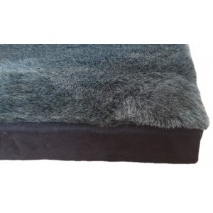 Luxury Faux Fur Orthopaedic Dog Bed - Grey Luxury Faux Fur Orthopaedic Dog Bed - Grey
