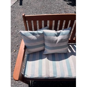 4ft Clearance Bench Set with Side Pillows - Turquoise Stripe